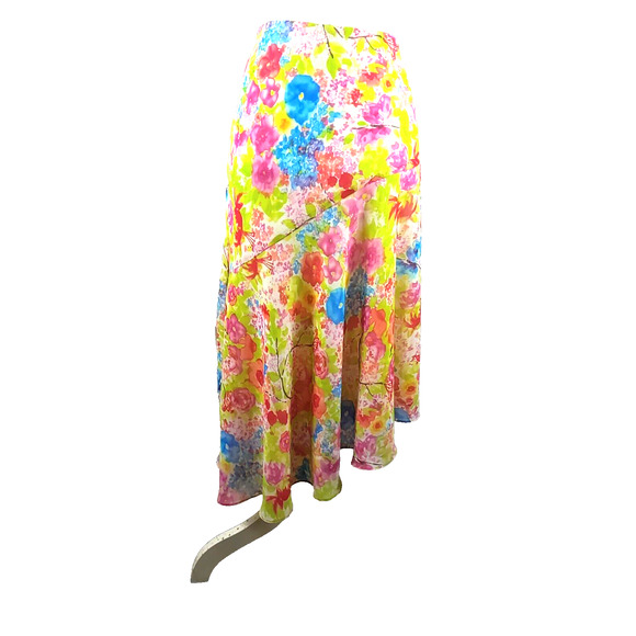 Nine & Company Women's Skirt Size 12 Lined Flowy Floral Pink Green Blue - Picture 1 of 4